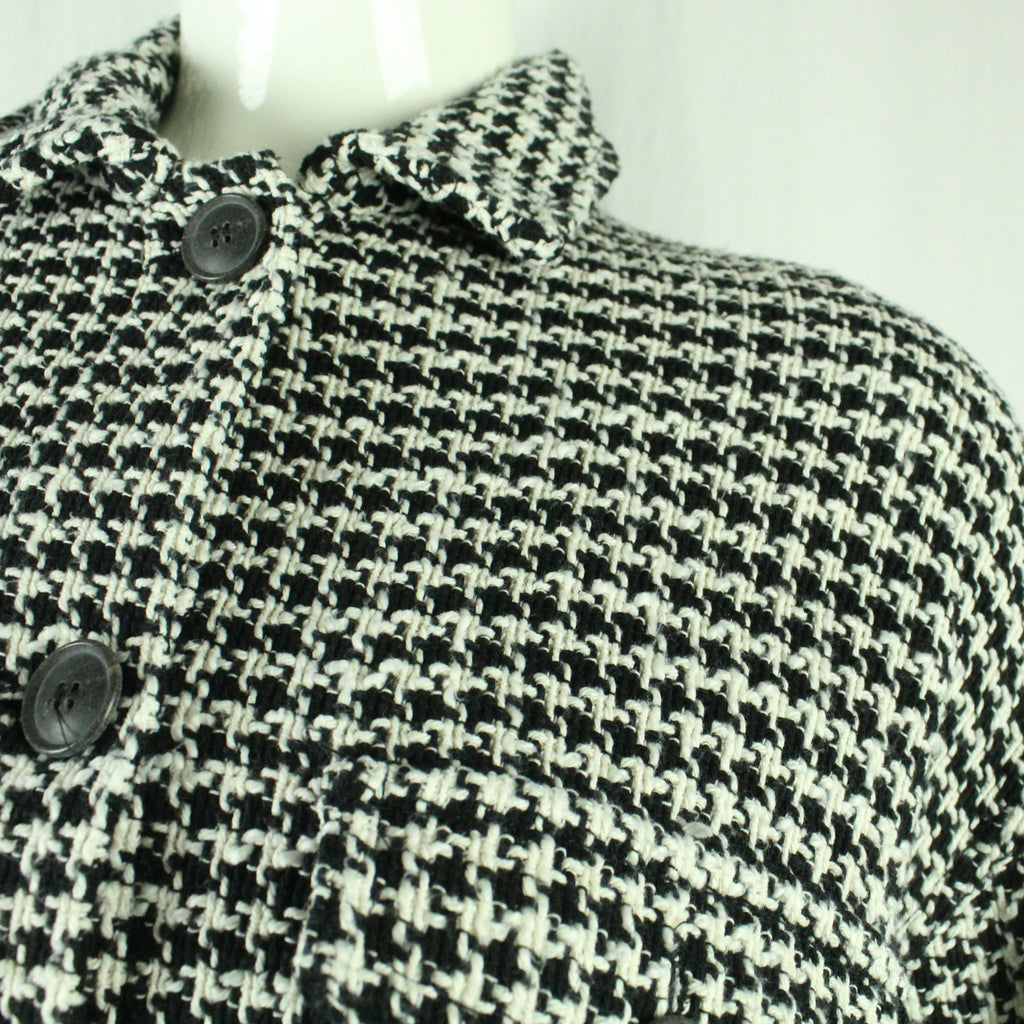 Second Hand ZARA Hemdjacke Gr. S weiß schwarz Hahnentritt (*)