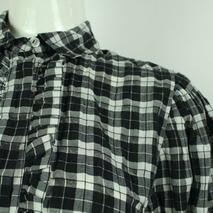 Second Hand GANNI Hemdbluse Gr. 38 schwarz weiß kariert  (*)