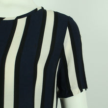 Laden Sie das Bild in den Galerie-Viewer, Second Hand SELECTED FEMME Kurzarmbluse Gr. 36 blau mehrfarbig gestreift (*)