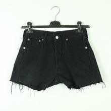 Laden Sie das Bild in den Galerie-Viewer, Second Hand LEVI&#39;S Jeansshorts W29 schwarz Mod. 501 Denim Shorts (*)