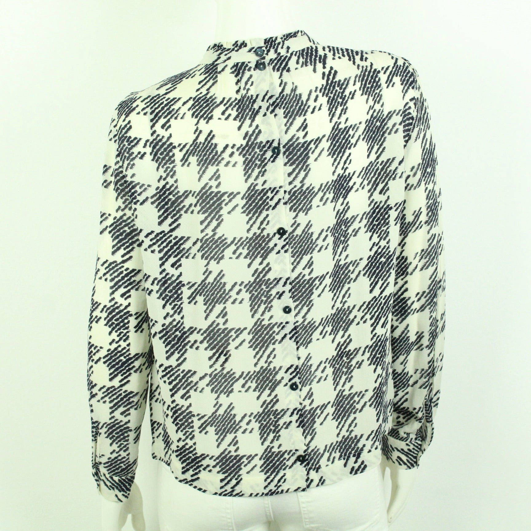 Second Hand BAUM UND PFERDGARTEN Bluse Gr. 40 weiß blau gemustert  (*)