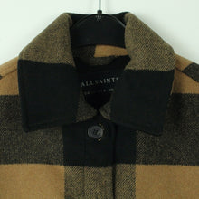 Laden Sie das Bild in den Galerie-Viewer, Second Hand ALL SAINTS Jacke mit Wolle Gr. 38 braun schwarz kariert (*)