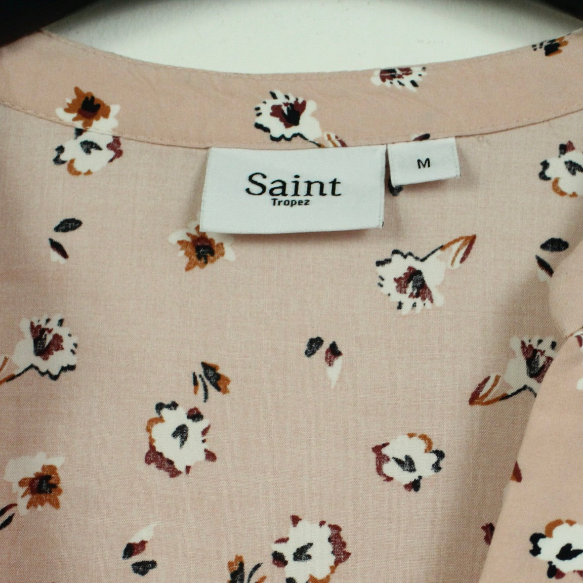 Second Hand SAINT TROPEZ Kleid Gr. M rosa abstrakt geblümt (*)