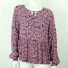 Laden Sie das Bild in den Galerie-Viewer, Second Hand PIECES Bluse Gr. L mehrfarbig geblümt Langarmbluse (*)
