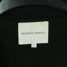 Laden Sie das Bild in den Galerie-Viewer, Second Hand SECOND FEMALE Mantel mit Wolle Gr. L schwarz Wintermantel (*)
