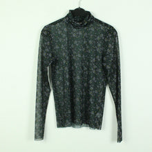Laden Sie das Bild in den Galerie-Viewer, Second Hand EDITED Mesh Longsleeve Gr. 38 schwarz mehrfarbig geblümt (*)