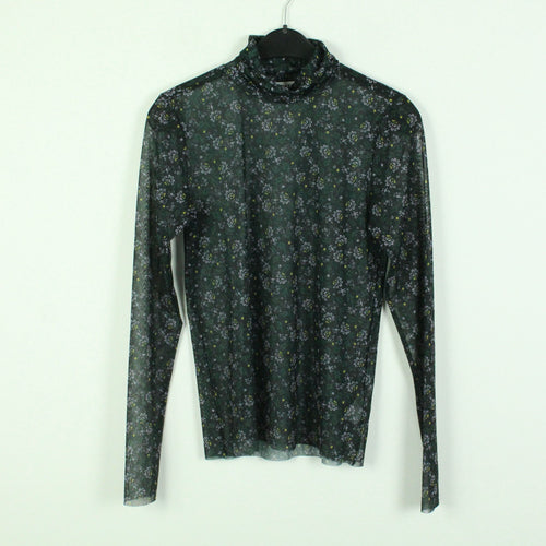 Second Hand EDITED Mesh Longsleeve Gr. 38 schwarz mehrfarbig geblümt (*)