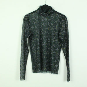Second Hand EDITED Mesh Longsleeve Gr. 38 schwarz mehrfarbig geblümt (*)