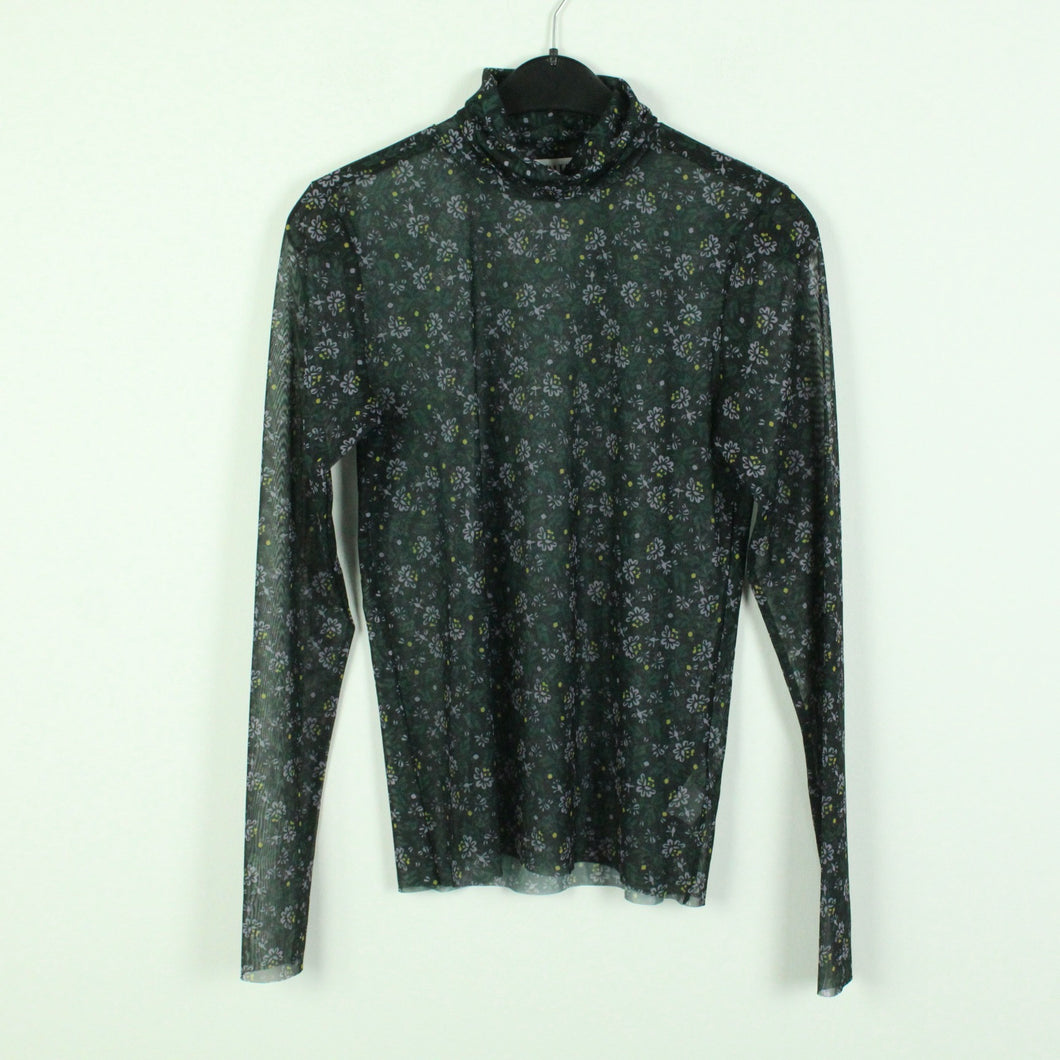 Second Hand EDITED Mesh Longsleeve Gr. 38 schwarz mehrfarbig geblümt (*)