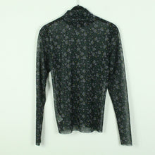 Laden Sie das Bild in den Galerie-Viewer, Second Hand EDITED Mesh Longsleeve Gr. 38 schwarz mehrfarbig geblümt (*)