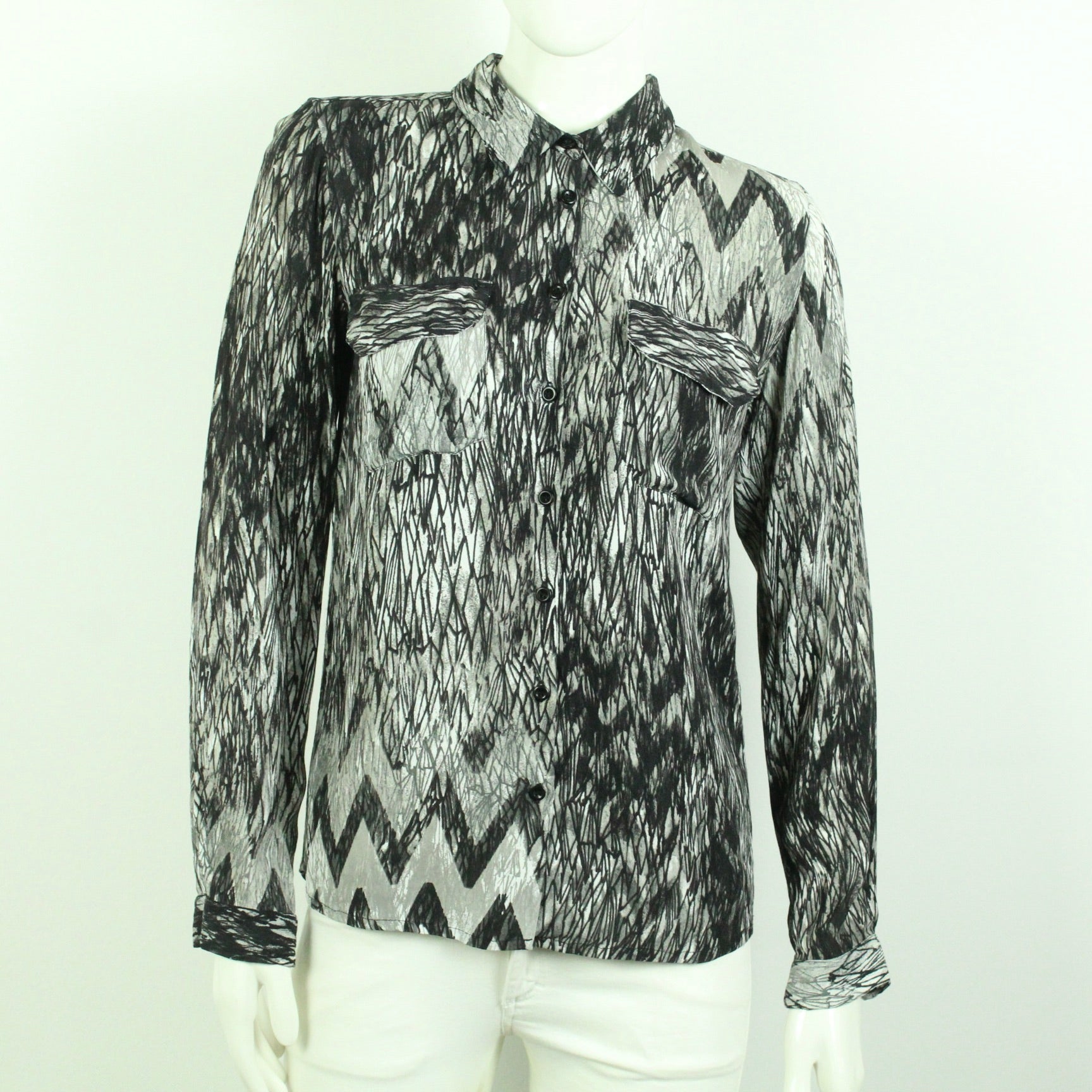 Second Hand KAREN BY SIMONSEN Bluse Gr. 40 schwarz gemustert Modell Telena Shirt (*)