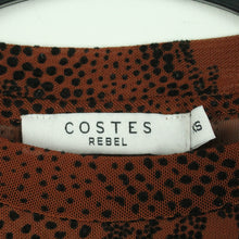 Laden Sie das Bild in den Galerie-Viewer, Second Hand COSTES REBEL Mesh Longsleeve Gr. XS braun schwarz Animalprint (*)