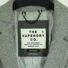 Laden Sie das Bild in den Galerie-Viewer, Second Hand SUPERDRY Mantel mit Wolle Gr M grau Übergangsmantel (*)
