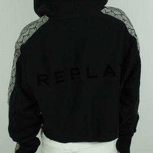 Second Hand REPLAY Hoodie Gr. M schwarz mit Applikation (*)