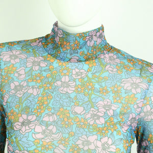 Second Hand BAUM UND PFERDGARTEN Mesh Shirt Gr. S blau floral gemustert  (*)