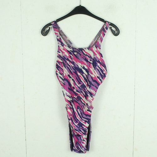 Vintage Badeanzug Gr. L/XL lila mehrfarbig gemustert 80s 90s Beachwear