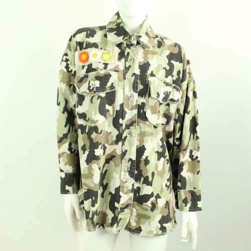 Second Hand WIYA Jeanshemd Gr. L mehrfarbig Camouflage Hemd (*)