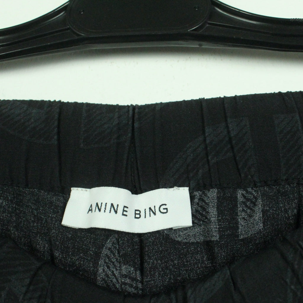 Second Hand ANINE BING Hose Gr. M schwarz wide leg gemustert (*)