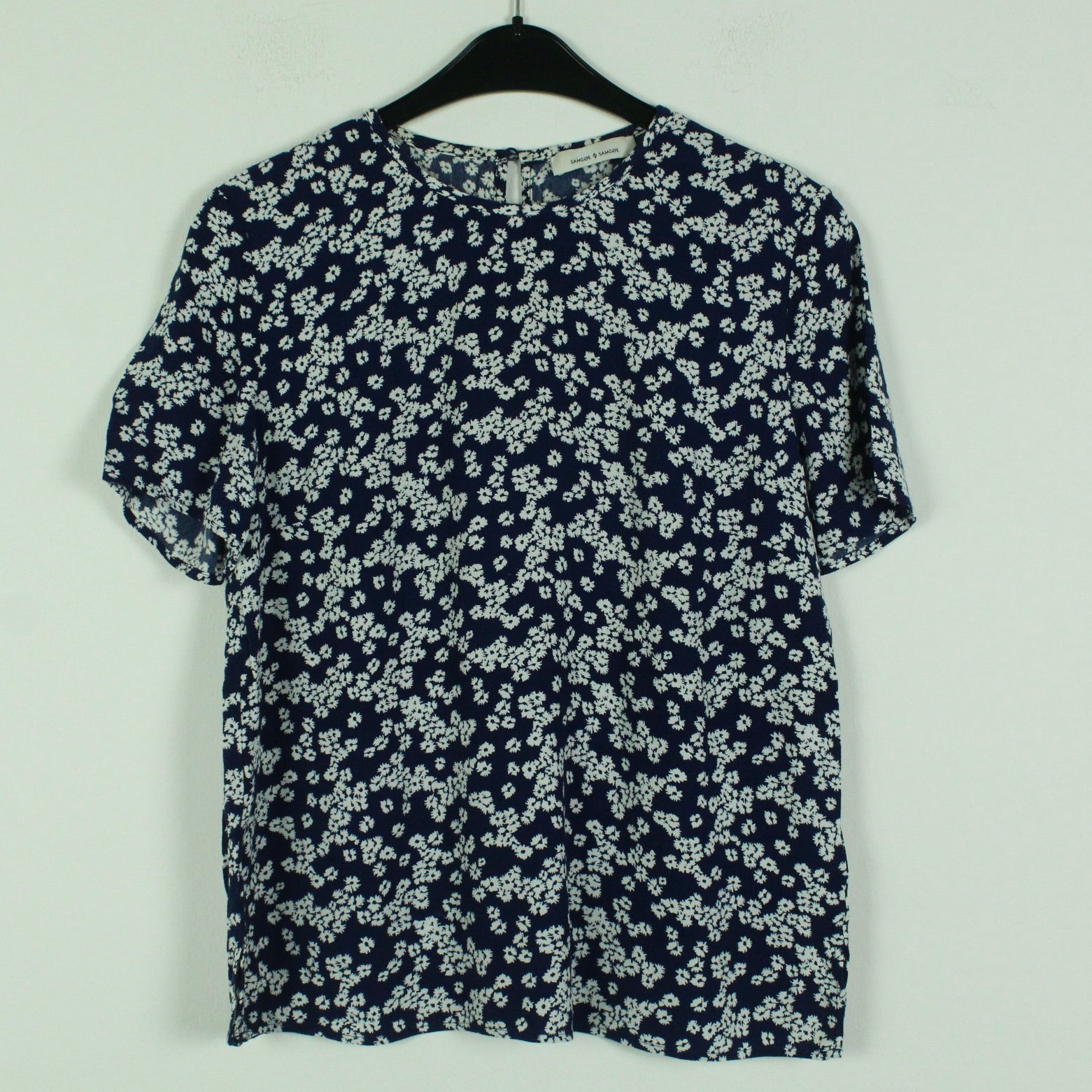 Second Hand SAMSØE SAMSØE Bluse Gr. S blau weiß geblümt (*)