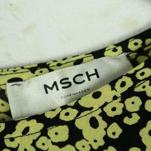 Second Hand MSCH COPENHAGEN Bluse Gr. XS schwarz gelb geblümt (*)