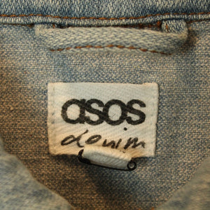 Second Hand ASOS Jeansjacke Gr. 42 blau mit Stickerei (*)