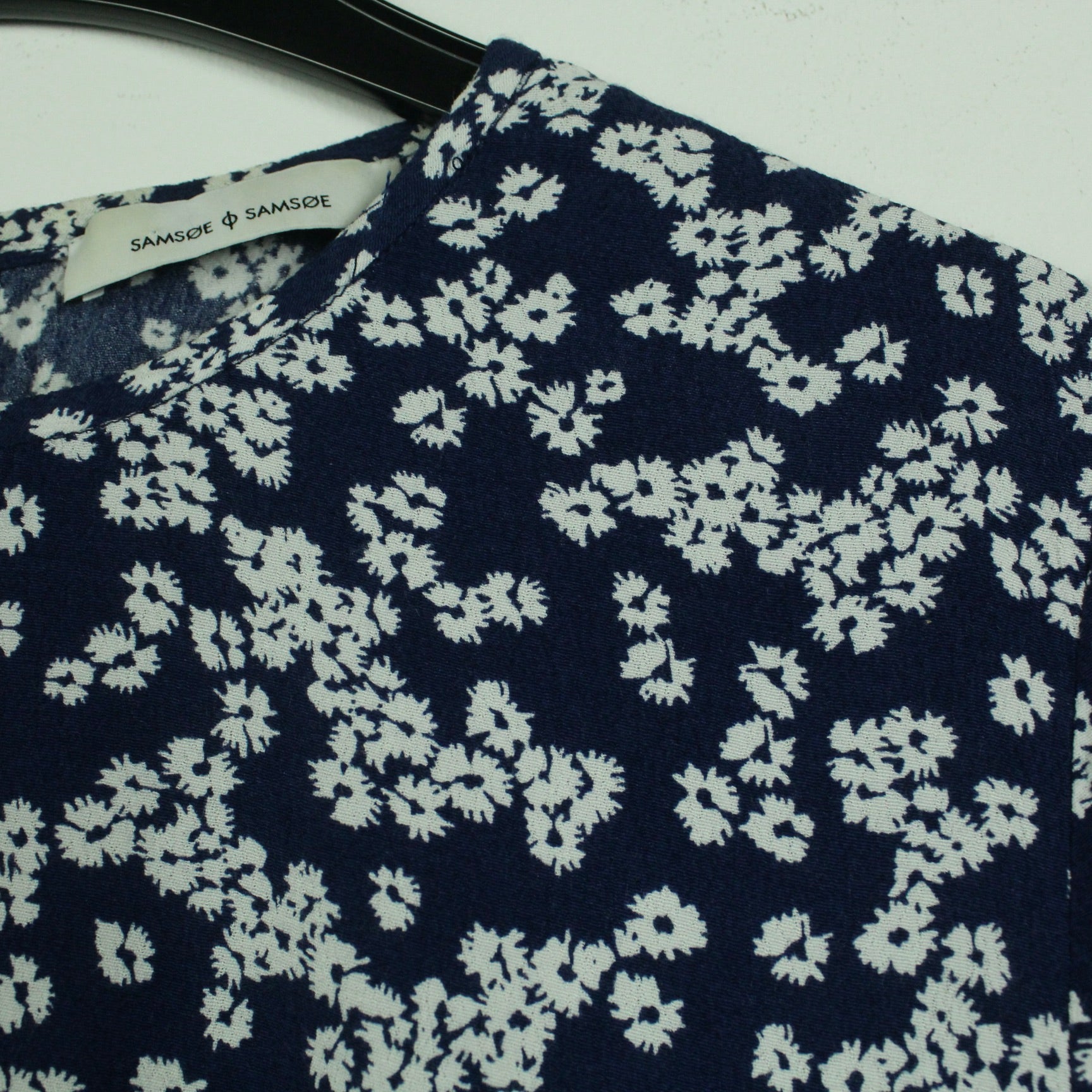 Second Hand SAMSØE SAMSØE Bluse Gr. S blau weiß geblümt (*)