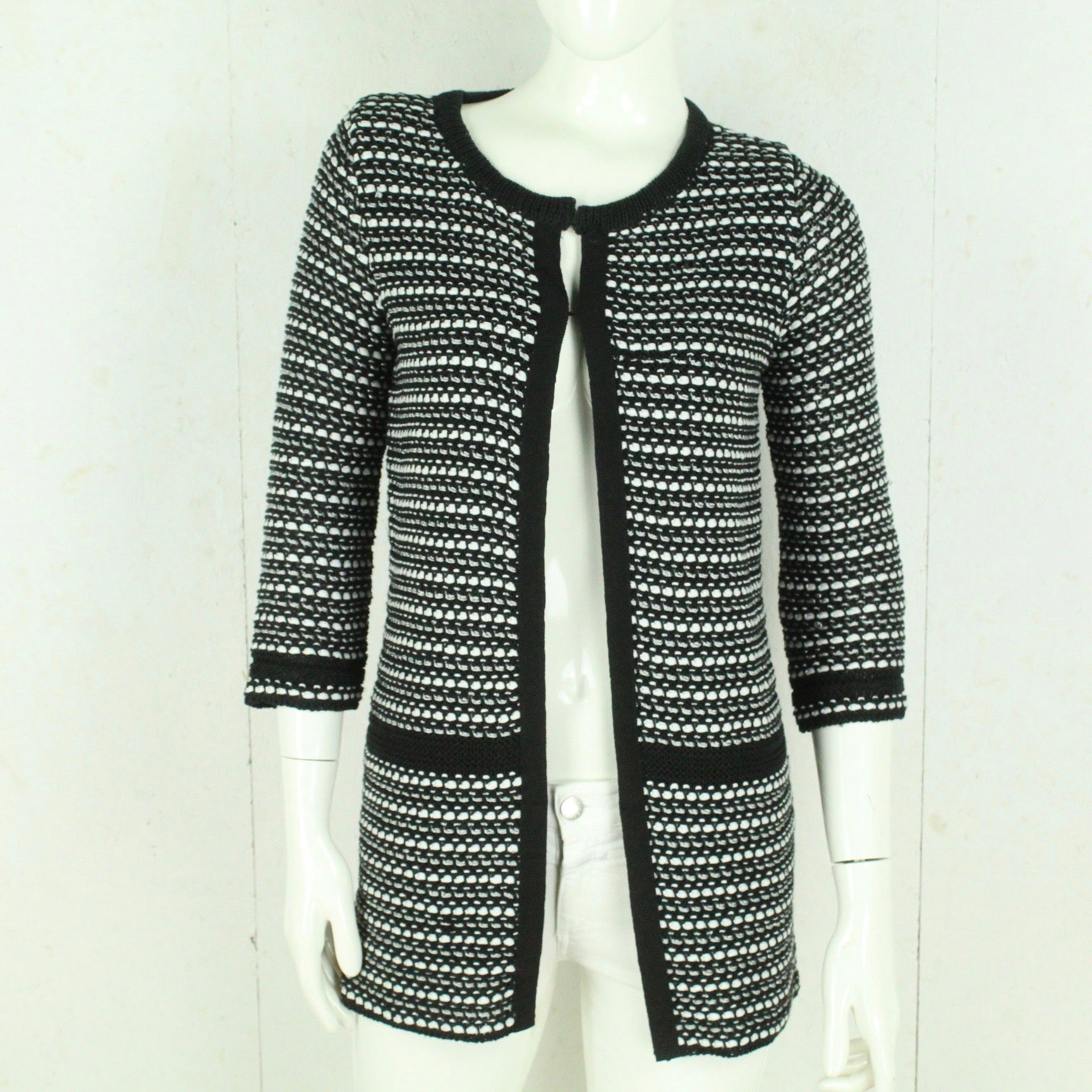 Second Hand PENNYBLACK Cardigan Gr. S schwarz weiß Strick (*)