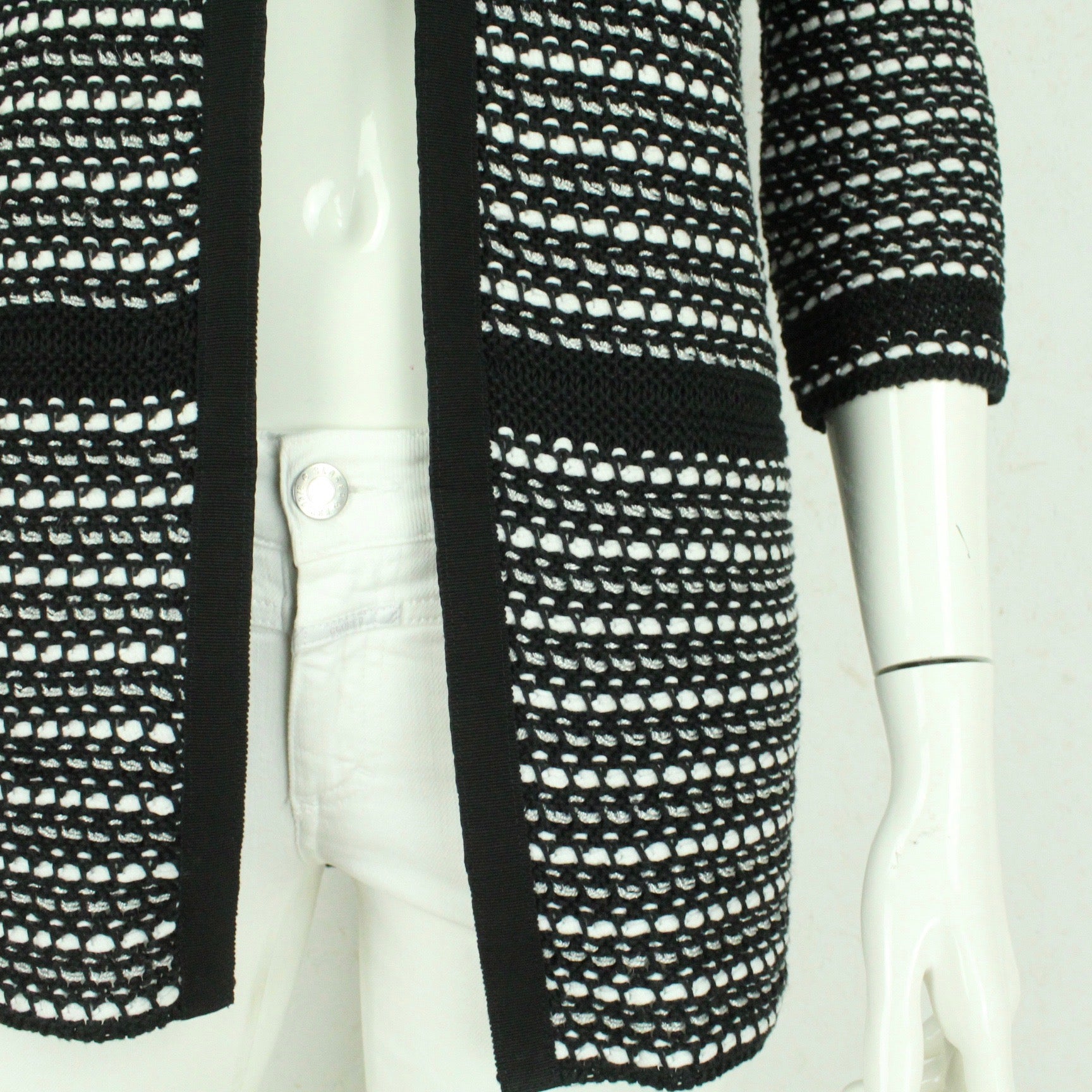 Second Hand PENNYBLACK Cardigan Gr. S schwarz weiß Strick (*)