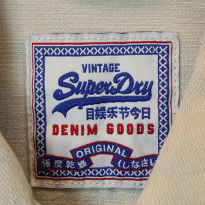 Second Hand SUPERDRY Jeansjacke Gr. 40 beige blau Jacke (*)