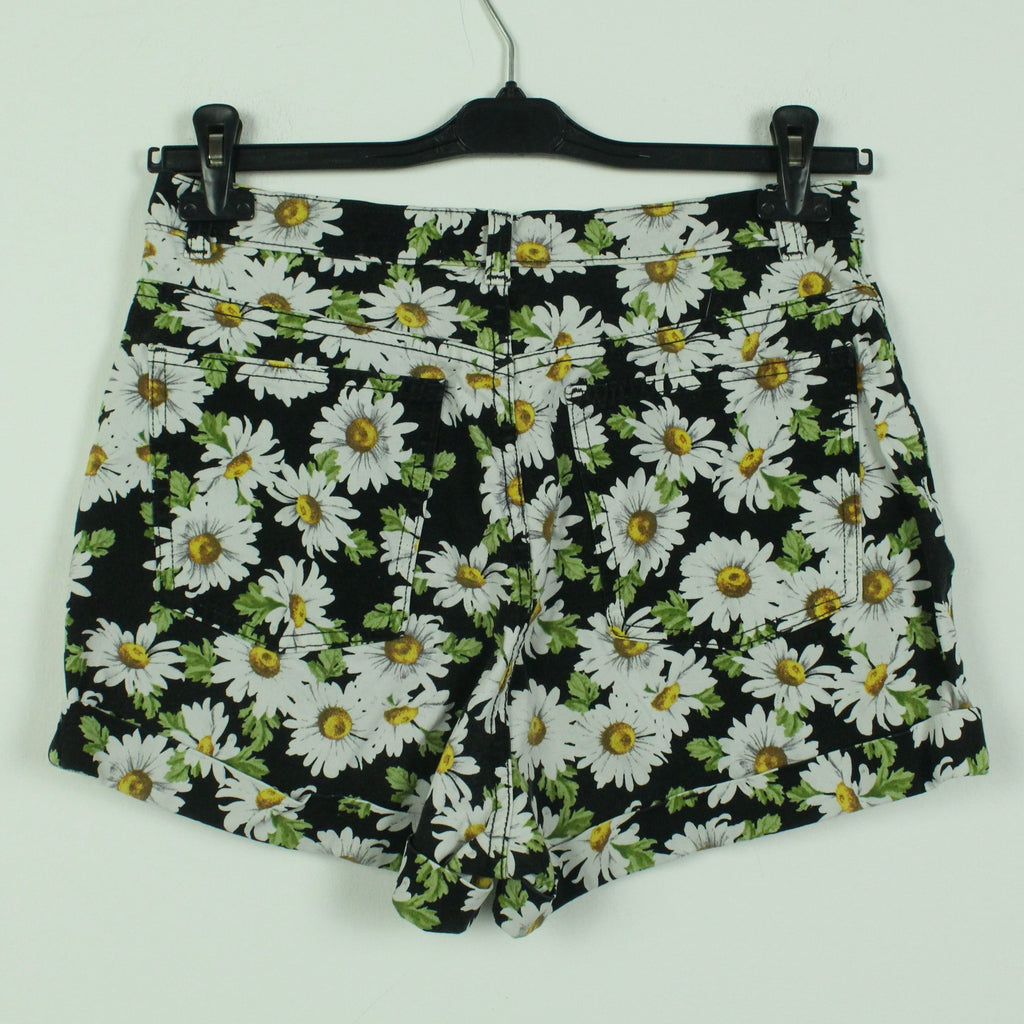 Second Hand AMERICAN APPAREL Shorts Gr. 30 schwarz weiß geblümt Hot Pants (*)