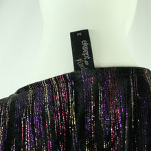 Laden Sie das Bild in den Galerie-Viewer, Second Hand EKSEPT Body Gr. M schwarz mehrfarbig Glitzer Samtbody (*)