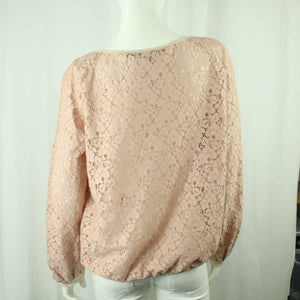 Second Hand MINX Spitzenbluse Gr. 40 rosa uni Spitze Bluse NEU(*)