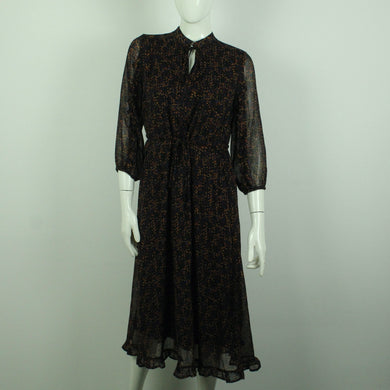 Second Hand GESTUZ Kleid Gr. 36 schwarz bunt gemustert Midikleid (*)