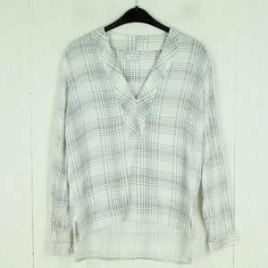 Second Hand SECOND FEMALE Bluse Gr. M weiß schwarz abstrakt gemustert (*)