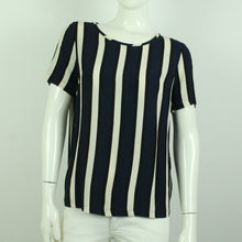 Laden Sie das Bild in den Galerie-Viewer, Second Hand SELECTED FEMME Kurzarmbluse Gr. 36 blau mehrfarbig gestreift (*)