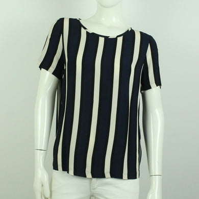 Second Hand SELECTED FEMME Kurzarmbluse Gr. 36 blau mehrfarbig gestreift (*)