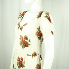 Laden Sie das Bild in den Galerie-Viewer, Second Hand TOPSHOP Kleid Gr. 40 beige mehrfarbig geblümt (*)