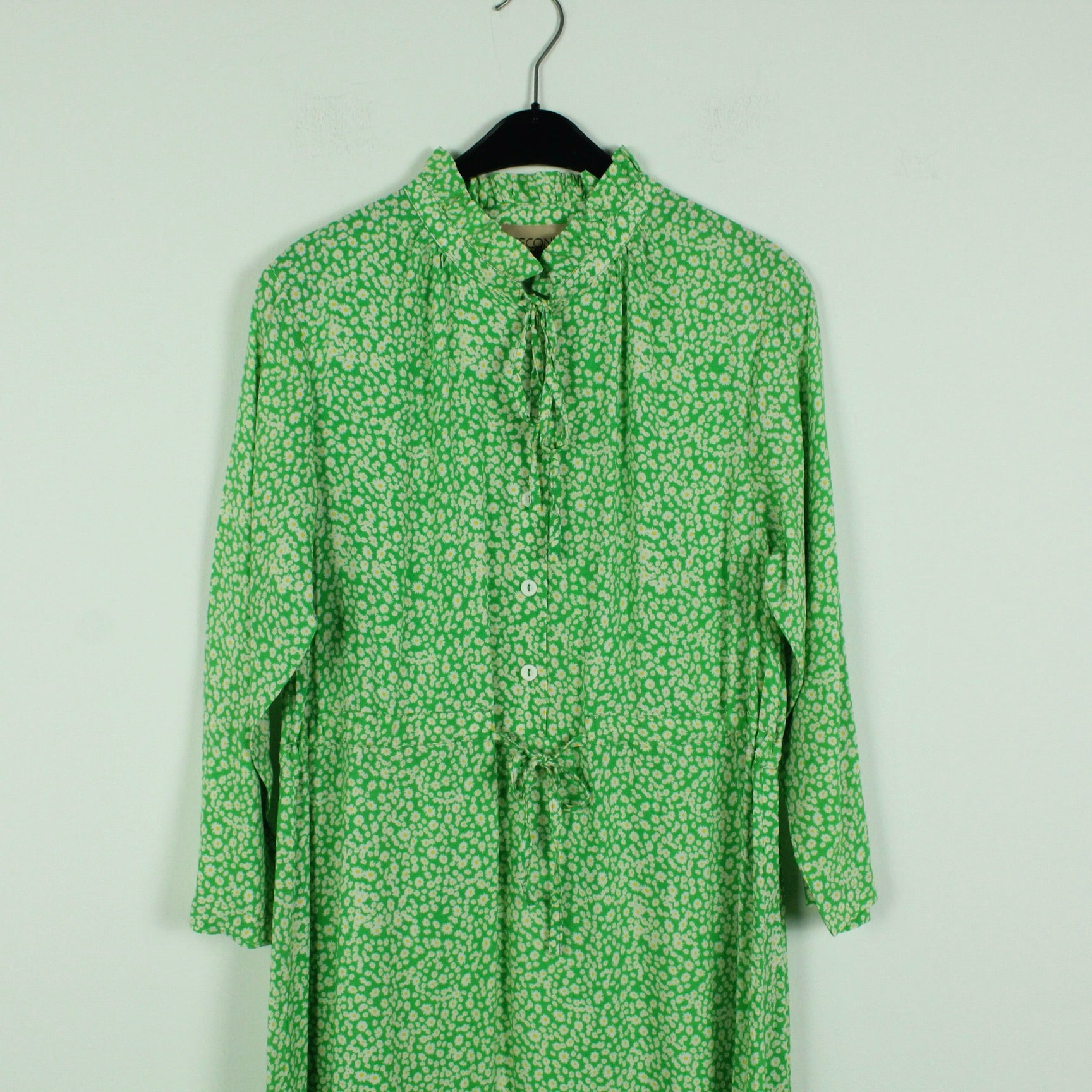 Second Hand SECOND ARRIVAL Kleid Gr. 38 grün weiß geblümt (*)