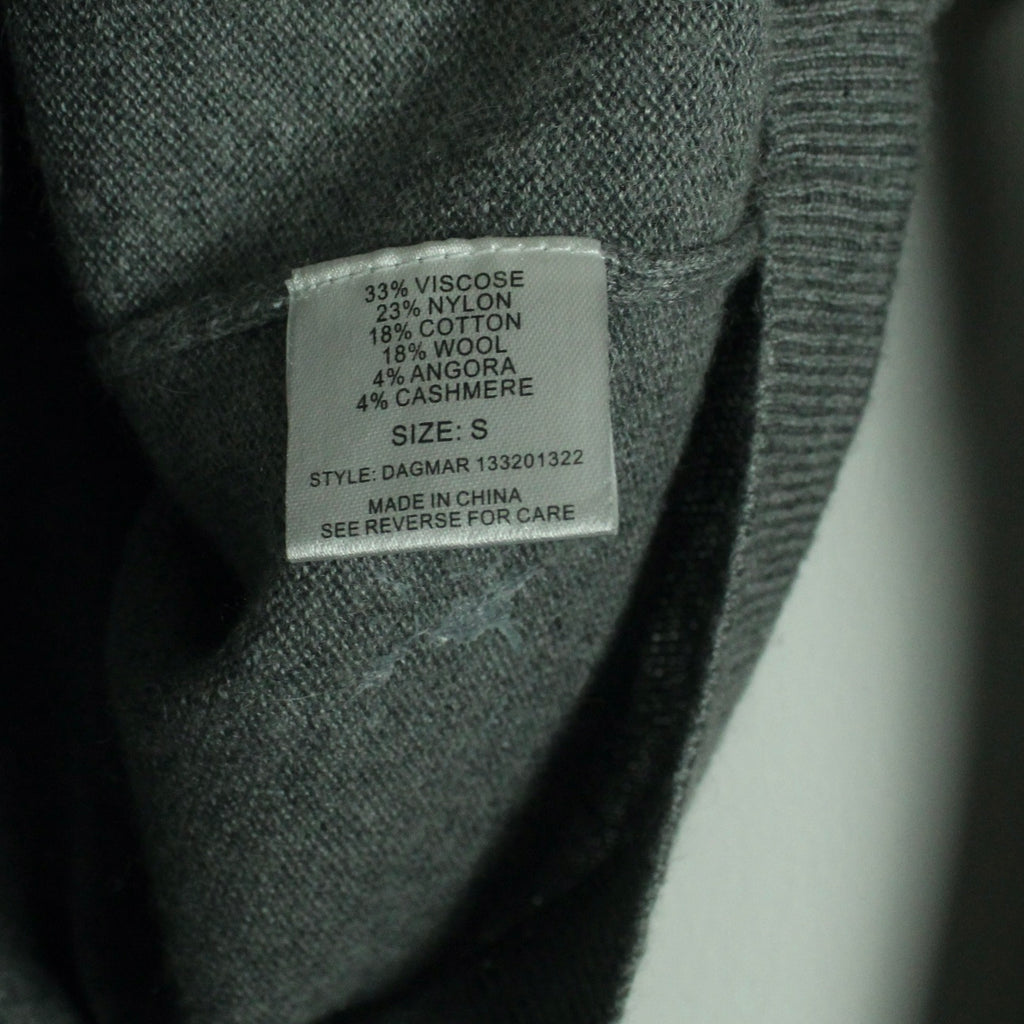 Second Hand CUSTOMMADE Strickjacke Gr. S grau Strick mit Kaschmir (*)