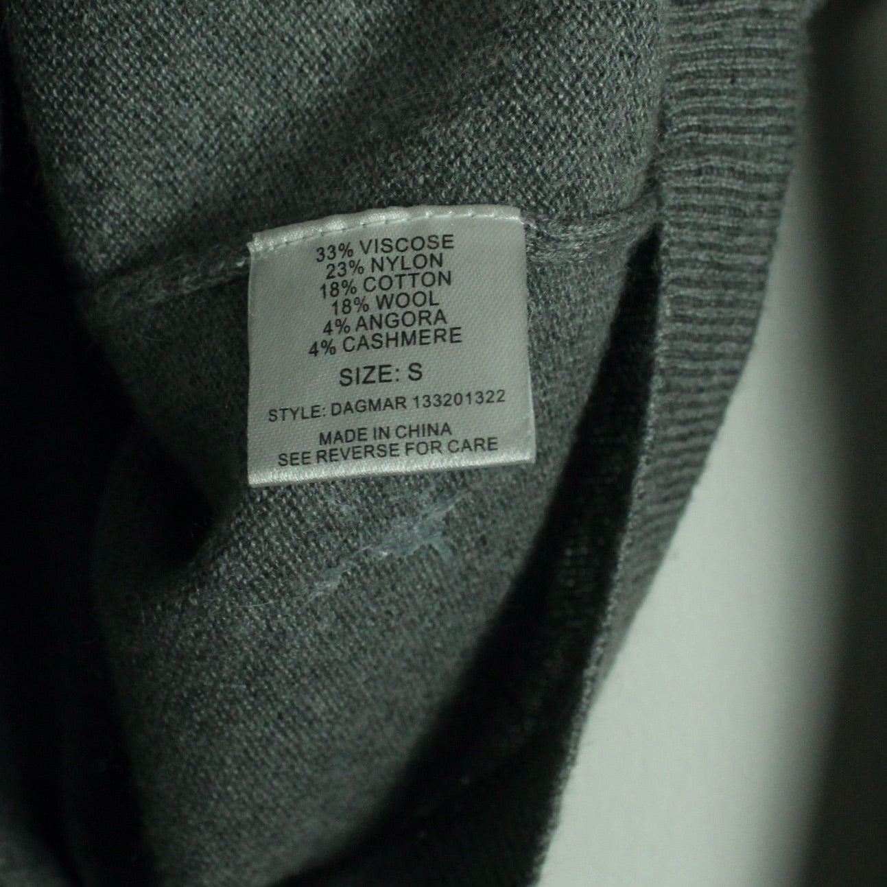 Second Hand CUSTOMMADE Strickjacke Gr. S grau Strick mit Kaschmir (*)