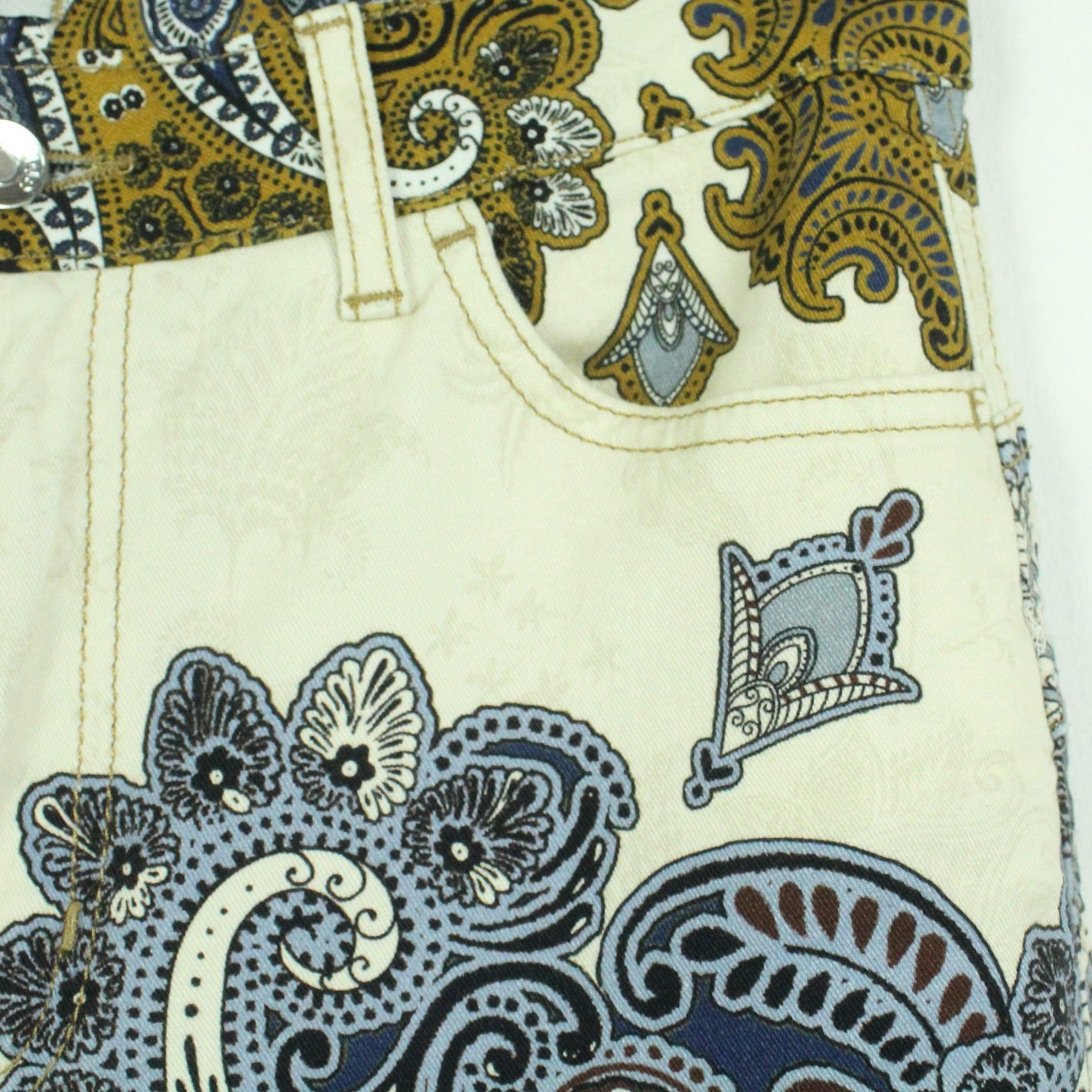 Second Hand LIU JO Hose Gr. 28 creme mehrfarbig gemustert (*)