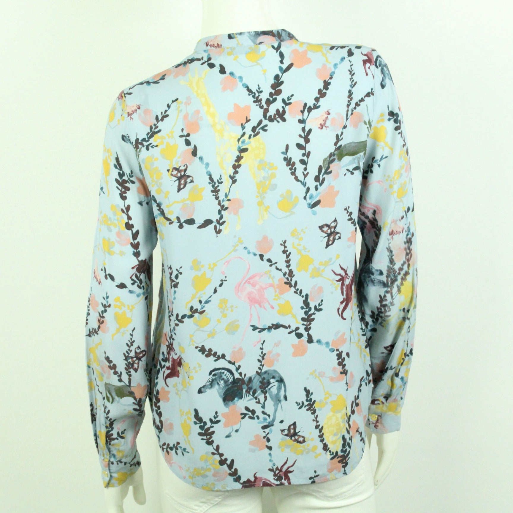 Second Hand STINE GOYA Bluse Gr. S blau floral gemustert  (*)