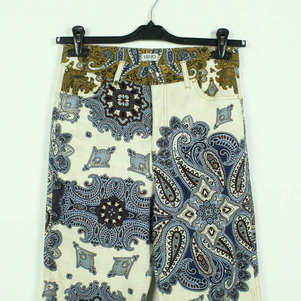 Second Hand LIU JO Hose Gr. 28 creme mehrfarbig gemustert (*)