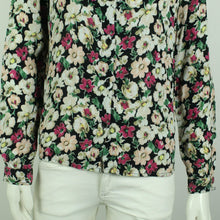 Laden Sie das Bild in den Galerie-Viewer, Second Hand GANNI Bluse Gr. M schwarz bunt geblümt  (*)