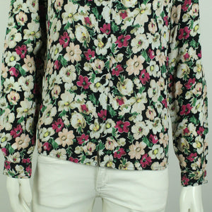 Second Hand GANNI Bluse Gr. M schwarz bunt geblümt  (*)