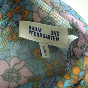 Second Hand BAUM UND PFERDGARTEN Mesh Shirt Gr. S blau floral gemustert  (*)