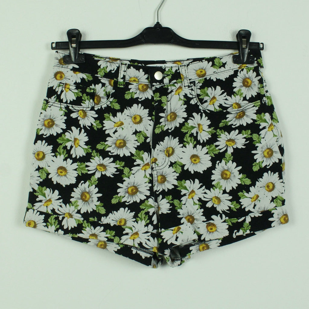 Second Hand AMERICAN APPAREL Shorts Gr. 30 schwarz weiß geblümt Hot Pants (*)