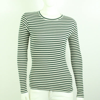 Second Hand MADS NORGAARD Longsleeve Gr. M Mod. Tuba grün creme gestreift (*)