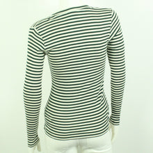 Laden Sie das Bild in den Galerie-Viewer, Second Hand MADS NORGAARD Longsleeve Gr. M Mod. Tuba grün creme gestreift (*)
