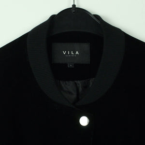 Second Hand VILA Samtblouson Gr. L schwarz uni Samt Jacke (*)